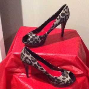 Animal Print Peeptoe heels